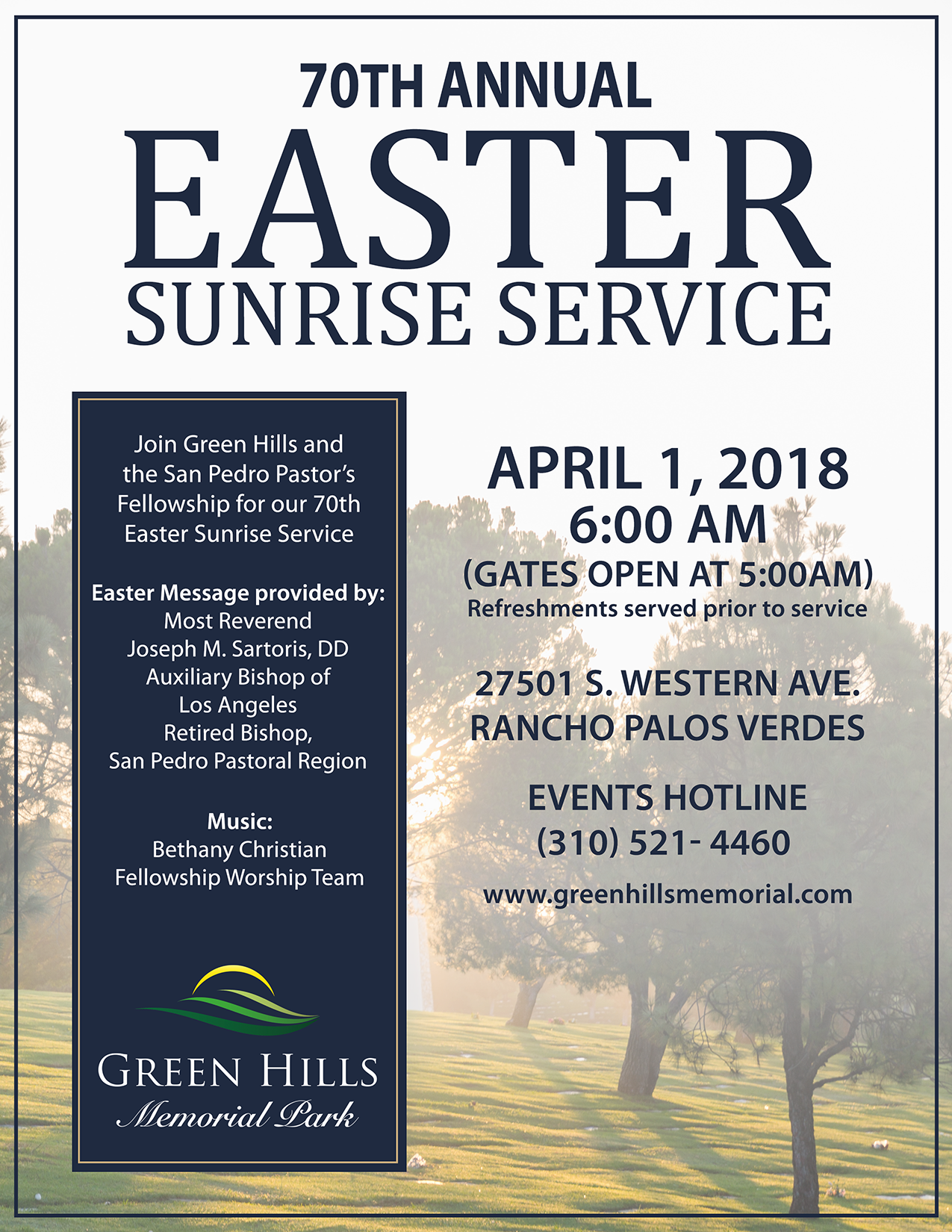 Green Hills 70th Easter Sunrise Service