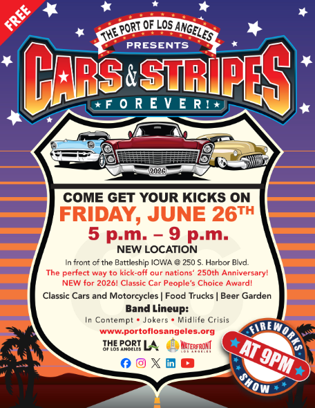 Flyer for Cars and Stripes event at the Iowa parking lot